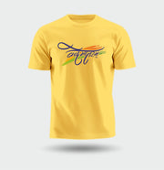 Vande Mataram And Tricolour | Patriotic Curated Combo | Round Neck Pure Cotton Yellow Unisex T-Shirt | 2.5x2.5 CM Round Badges | 14x16 Inch Cotton Canvas Tote Bag