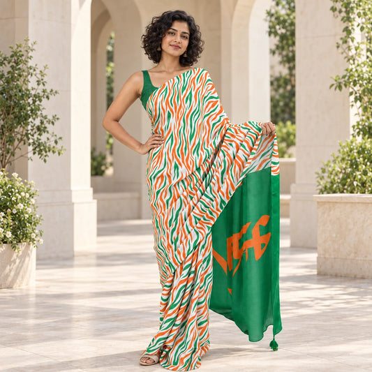 Bharat Flow Modal Silk Saree with Statement Pallu