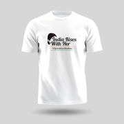 India Rises With Her | Round Neck Unisex T-Shirt | Pure Cotton Luv My India Fashion | Patriotic T-Shirt