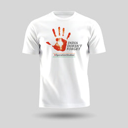 India Doesn't Forget | Round Neck Unisex T-Shirt | Pure Cotton Luv My India Fashion | Patriotic T-Shirt