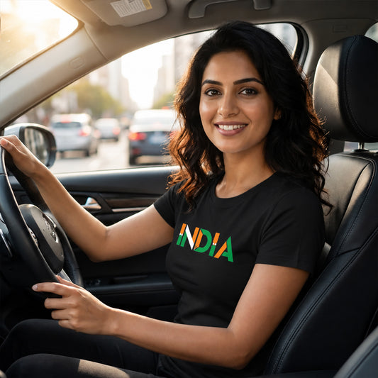 India in Tricolour Women’s T-shirt | Pure Cotton
