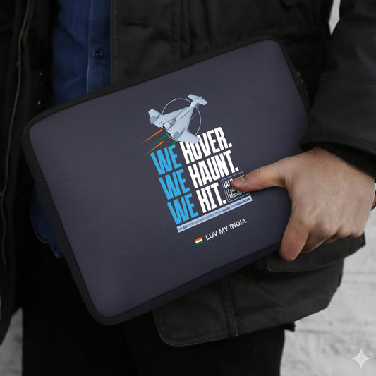 IAI Harop | Patriotic Black Sleeve Case Cover Laptop Bag For Men & Women | Luv My India Defence Collection | 14.5x11 Inch Waterproof Shock Absorber Laptop/MacBook, Office/College Laptop Bag | 3 Layer Padded Polyester Sponge Laptop Bag