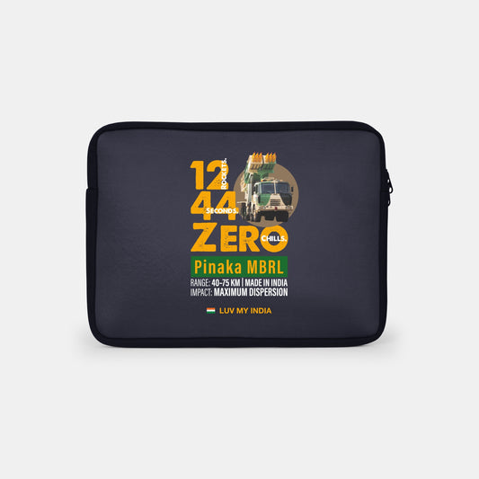 Pinaka MBRL | Patriotic Black Sleeve Case Cover Laptop Bag For Men & Women | Luv My India Defence Collection | 14.5x11 Inch Waterproof Shock Absorber Laptop/MacBook, Office/College Laptop Bag | 3 Layer Padded Polyester Sponge Laptop Bag