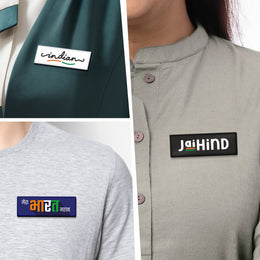 Luv My India Statement Badges 2 | Patriotic 3-Badge Set | 3x1 CM Curated Pin Button Badges | Pack of 3