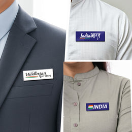 Luv My India Badges | Patriotic 3-Badge Set | 3x1 CM Curated Pin Button Badges | Pack of 3