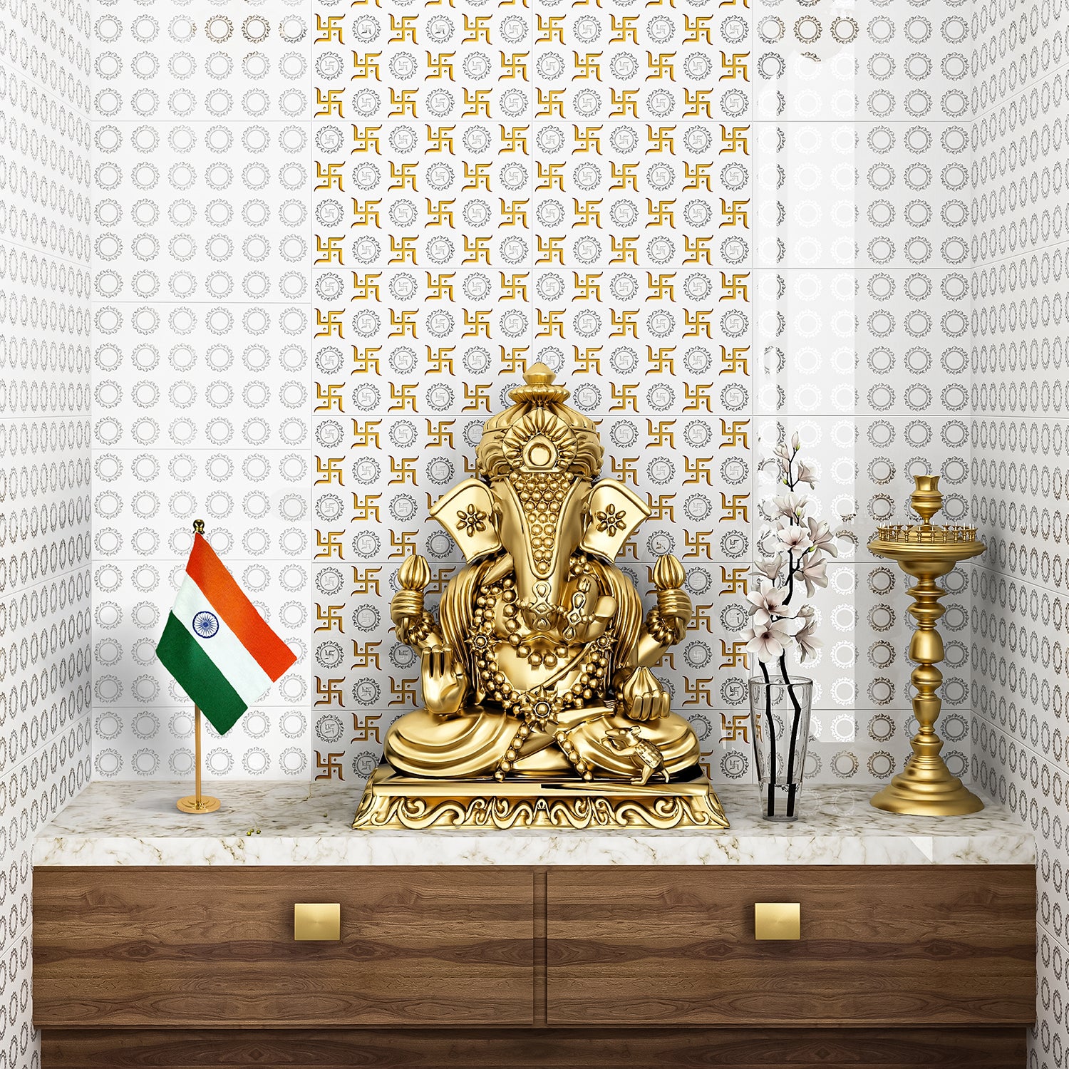 Tricolour With Metal Stand