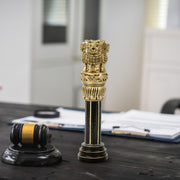 Gift Hamper | Luv My India Gift Hamper For Corporate & Personal Gifting | Khadi Tiranga 6x9 Inch Brown Frame | Patriotic Badges | 10 Inch Ashoka Stambh | Paperweight | Fridge Magnet | Bharat Black Frame