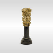 Wooden Ashok Stambh | Luv My India Patriotic 6 Inch Ashoka Pillar | Black And Golden Ashoka Stambh