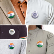 Curated 5-Badge Set | Luv My India Round Badges | 4x4 CM Patriotic Pin Button Badges | Pack of 5