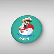 Indian Navy Round Badge | Luv My India Kids’ Badges | 4x4 CM Patriotic Pin Button Badges | Pack of 5