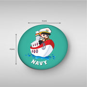 Indian Navy Round Badge | Luv My India Kids’ Badges | 4x4 CM Patriotic Pin Button Badges | Pack of 5