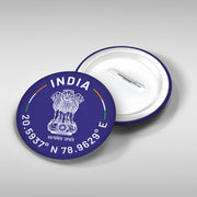 India Round Badge | Luv My India Badges | 4x4 CM Patriotic Pin Button Badges | Pack of 5
