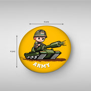Indian Army Round Badge | Luv My India Kids’ Badges | 4x4 CM Patriotic Pin Button Badges | Pack of 5