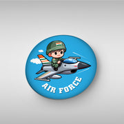Indian Air Force Round Badge | Luv My India Kids’ Badges | 4x4 CM Patriotic Pin Button Badges | Pack of 5