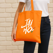 Jai Ho | Patriotic Cotton Canvas Tote Bag | Luv My India Spacious 14x13.5 Inch Multipurpose Carry-All