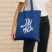 Jai Ho | Patriotic Cotton Canvas Tote Bag | Luv My India Spacious 14x13.5 Inch Multipurpose Carry-All