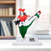 Bharat Mata Themed Showpiece | Luv My India 8x7 Inch Patriotic Acrylic Keepsake