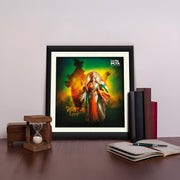 Bharat Mata Patriotic Frame For Wall Decor | Luv My India 16x16 Inches Black Wall Frame