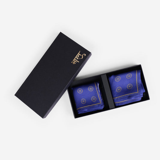 His & Her Set | Ashok Chakra Design | Luv My India Premium Pocket Square And Scarf Combo | Digital Print Patriotic Combo | 33x33 CM Bemberg Vegan Silk Pocket Square | 150x45 CM Bemberg Vegan Silk Scarf