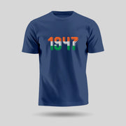 1947 | Round Neck Unisex T-Shirt | Pure Cotton Luv My India Fashion | Tiranga / Tricolour Patriotic T-Shirt