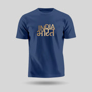 India Bharat | Gold Foil Round Neck Unisex T-Shirt | Pure Cotton Luv My India Fashion | Patriotic T-Shirt