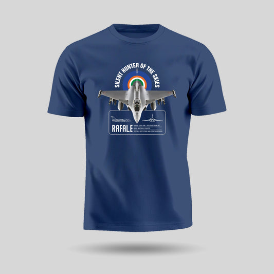 Rafale | Round Neck Patriotic Unisex T-Shirt | Pure Cotton Luv My India Fashion | Indian Defence T-Shirt