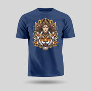 Maa Durga With Lion | Round Neck Unisex T-Shirt | Pure Cotton Luv My India Fashion | Navratri Spiritual T-Shirt