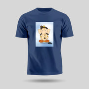 Lord Ganesha | Round Neck Unisex T-Shirt | Pure Cotton Luv My India Fashion | Ganpati Bappa Spiritual T-Shirt