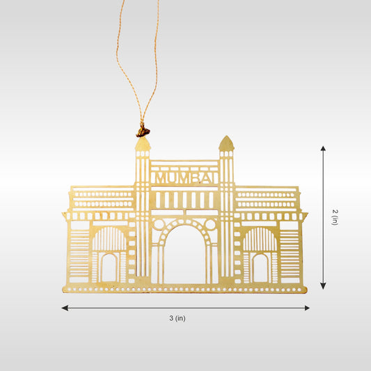 Patriotic Bookmark Set | Luv My India Bookmarks | 3x2 Inch Gateway Of India Bookmark | 3x2 Inch Lotus Bookmark | Brass Bookmarks | Curated Pack Of 2