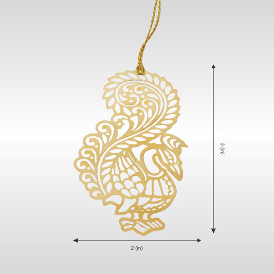 Patriotic Bookmark Set | Luv My India Bookmarks | 2x3 Inch Peacock Bookmark | 3x3 Inch Om Bookmark | Brass Bookmarks | Curated Pack Of 2