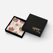 Pink Lotus Motifs Scarf | Luv My India Bemberg Silk Scarf | Digital Print 150x45 CM Patriotic Scarf