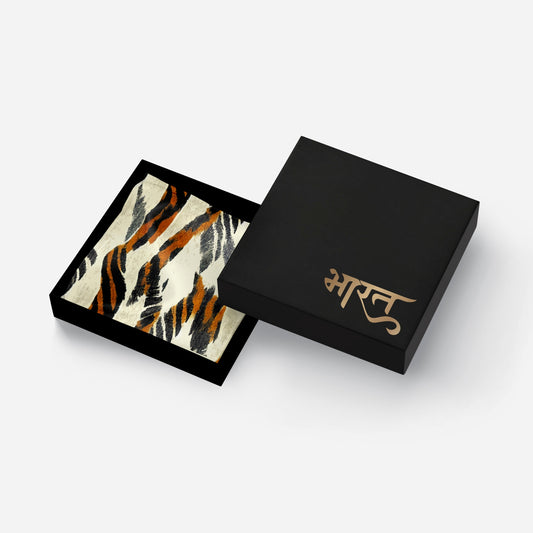 Tiger Stripes Scarf | Luv My India Bemberg Vegan Silk Scarf | Digital Print 150x45 CM Patriotic Scarf