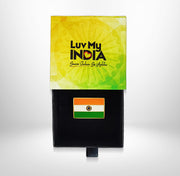 18k Gold Tone Plated Tiranga Badge | Luv My India Patriotic Lapel Pin Badge | 3.5x2.5 CM Badge For Men And Women