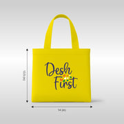 Desh First | Patriotic Cotton Canvas Tote Bag | Luv My India Spacious 14x13.5 Inch Multipurpose Carry-All