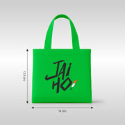 Jai Ho | Patriotic Cotton Canvas Tote Bag | Luv My India Spacious 14x13.5 Inch Multipurpose Carry-All