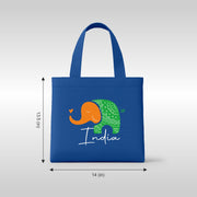 Tiranga Elephant | Patriotic Cotton Canvas Tote Bag | Luv My India Spacious 14x13.5 Inch Multipurpose Carry-All