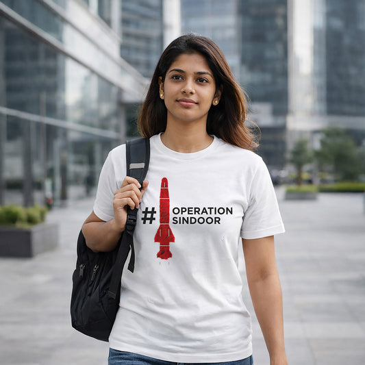 Operation Sindoor Themed | Round Neck Unisex T-Shirt | Pure Cotton Luv My India Fashion | Patriotic T-Shirt