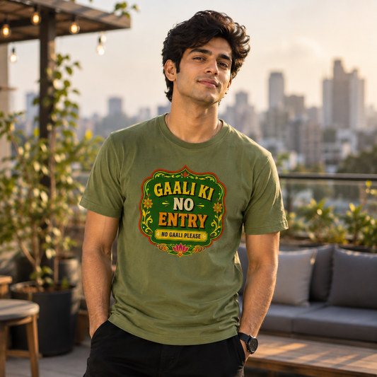Gaali Ki No Entry | Unisex Pure Cotton T-Shirt