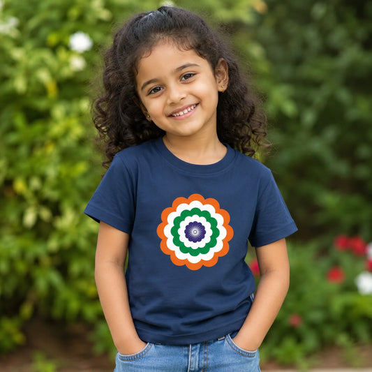 Tricolour Blossom Kids T-shirt  | Pure Cotton