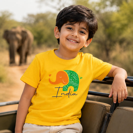 Tiranga Elephant Kids T-shirt  | Pure Cotton
