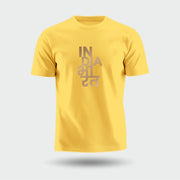 India Bharat Vertical | Gold Foil Round Neck Unisex T-Shirt | Pure Cotton Luv My India Fashion | Patriotic T-Shirt