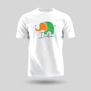 Tiranga Elephant | Round Neck Unisex T-Shirt | Pure Cotton Luv My India Fashion | Patriotic T-Shirt