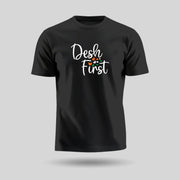Desh First | Round Neck Unisex T-Shirt | Pure Cotton Luv My India Fashion | Patriotic T-Shirt