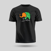Tiranga Elephant | Round Neck Unisex T-Shirt | Pure Cotton Luv My India Fashion | Patriotic T-Shirt