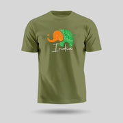 Tiranga Elephant | Round Neck Unisex T-Shirt | Pure Cotton Luv My India Fashion | Patriotic T-Shirt
