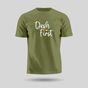 Desh First | Round Neck Unisex T-Shirt | Pure Cotton Luv My India Fashion | Patriotic T-Shirt