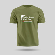 India Rises With Her | Round Neck Unisex T-Shirt | Pure Cotton Luv My India Fashion | Patriotic T-Shirt