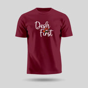 Desh First | Round Neck Unisex T-Shirt | Pure Cotton Luv My India Fashion | Patriotic T-Shirt