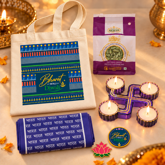Bharat Wali Diwali Blue Stole Festive Hamper