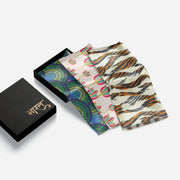 Luv My India Patriotic Pocket Square Combo | National Symbols | Tiger Stripes Design | Lotus Motifs Design | Peacock Feathers Design | 33x33 CM Pocket Squares Set